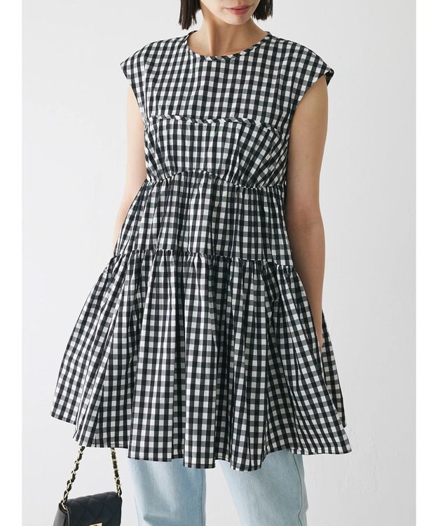 Green Parks コルセット風ミニワンピースⅡ Gingham Check