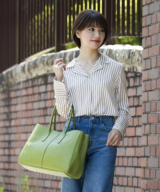 MIYABIYA 【日本製・本革】CRESCEND ベガ A4 軽量トートバッグ グリーン