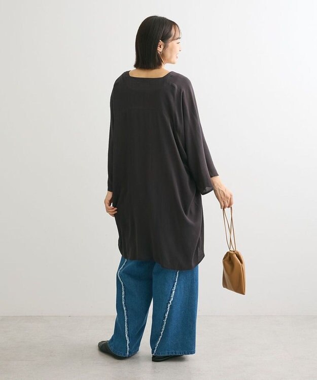 Green Parks クレープチュニック Charcoal Gray