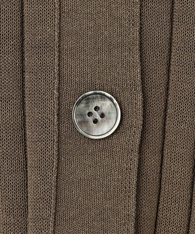 23区 【先行予約】ワイドリブ 五分袖 ポロニット ブラウン系