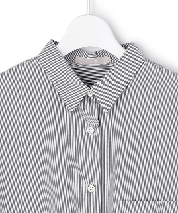 ICB 【先行予約】 クリーンブロード ポンチョシャツ ブラックストライプ