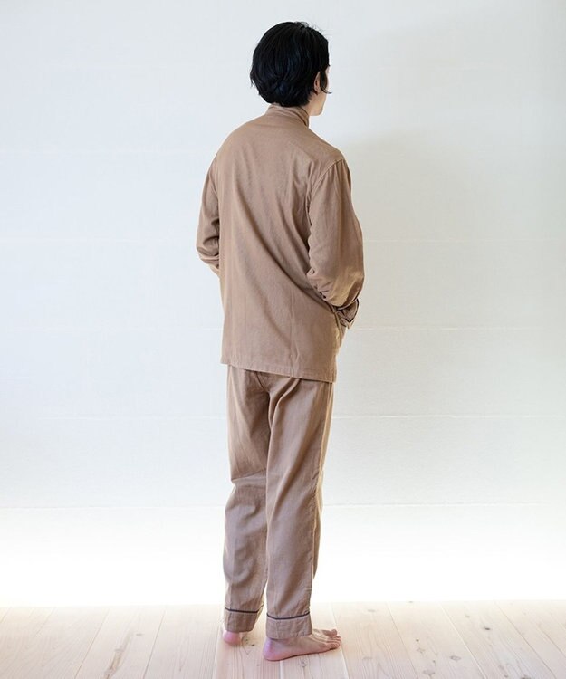 京和晒綿紗 【紗栄子さん愛用パジャマの色違い/UNISEX】ガーゼパジャマ 2重合わせ 柿渋 柿渋染め