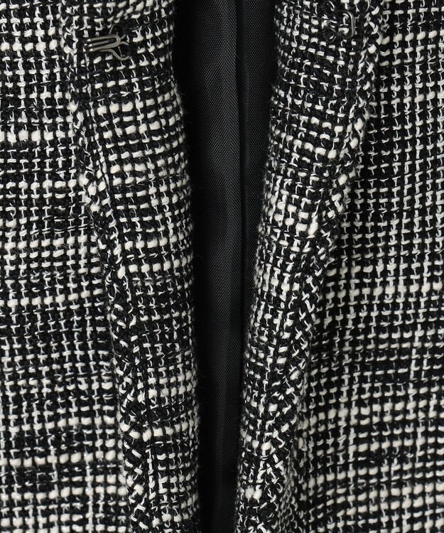 ANY L ツイードミックスジャケット ネイビー×オフ