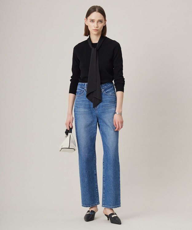 ICB 【洗える】 クロスコンビ ボウタイニット ブラック系