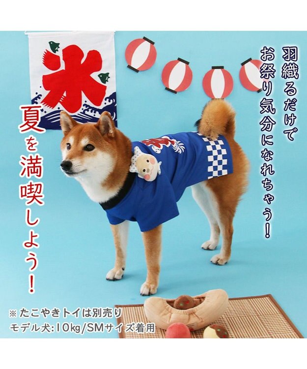 PET PARADISE 犬の服 夏 犬服 ひょっとこ面 お祭り 法被 【中型犬】 【大型犬】 青