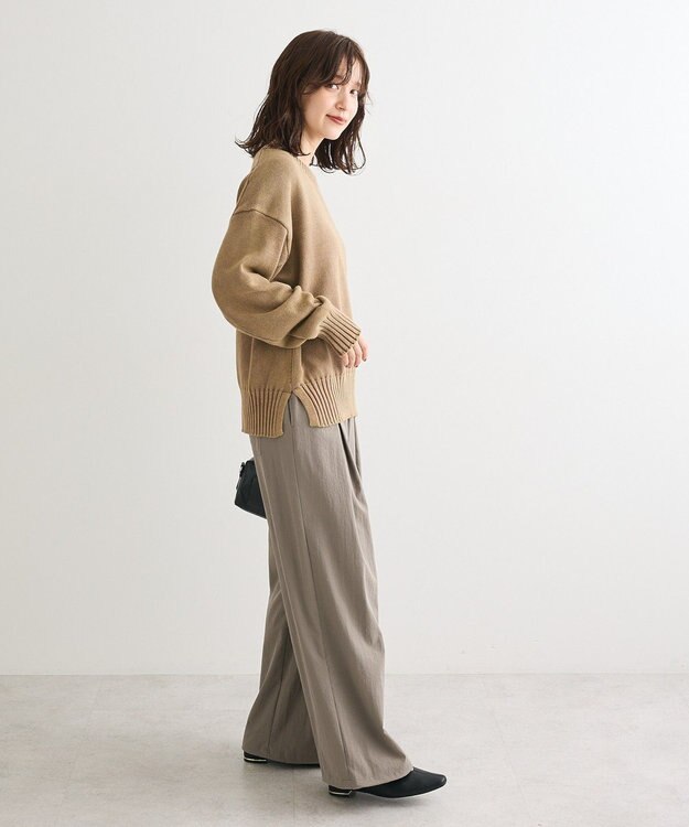 Green Parks ピグメントニットプルオーバー Light Beige