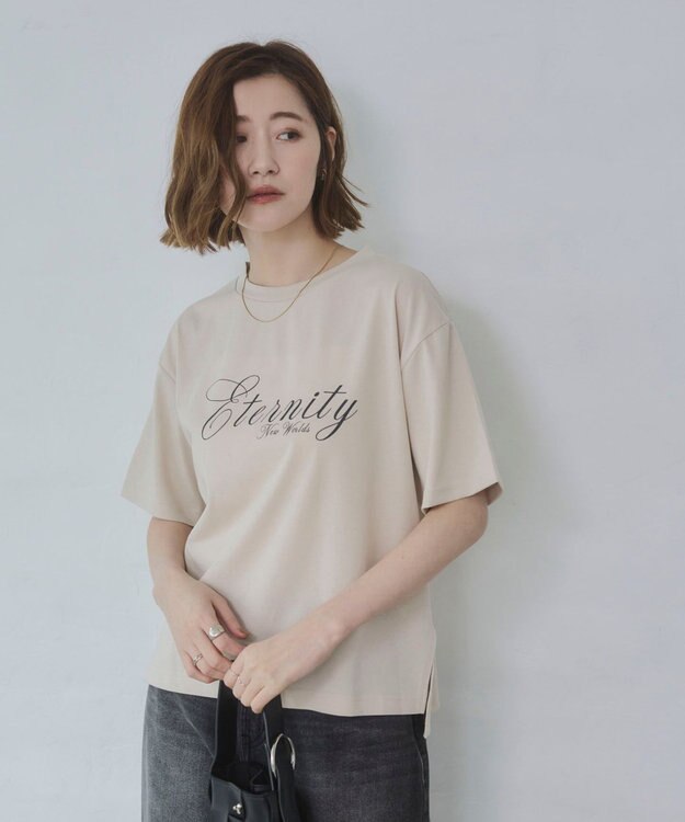 WEGO 【2026春夏新作】接触冷感プリントロゴT ベージュ