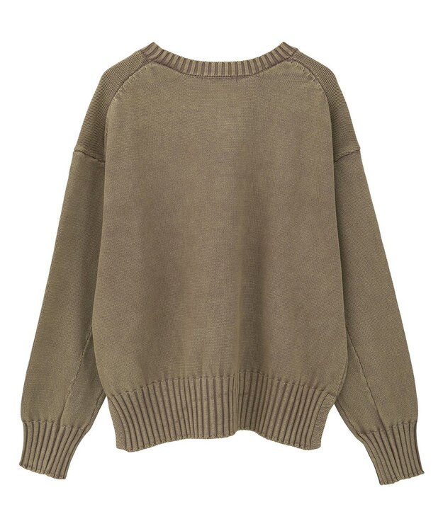 Green Parks ピグメントニットプルオーバー Light Beige