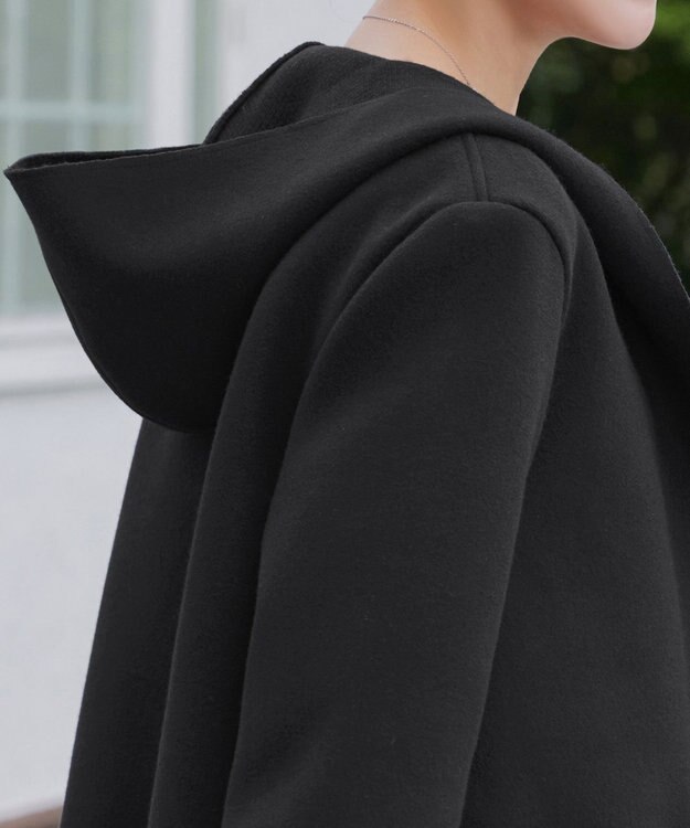 Tiaclasse ダブルフェイスニットロングコート ブラック