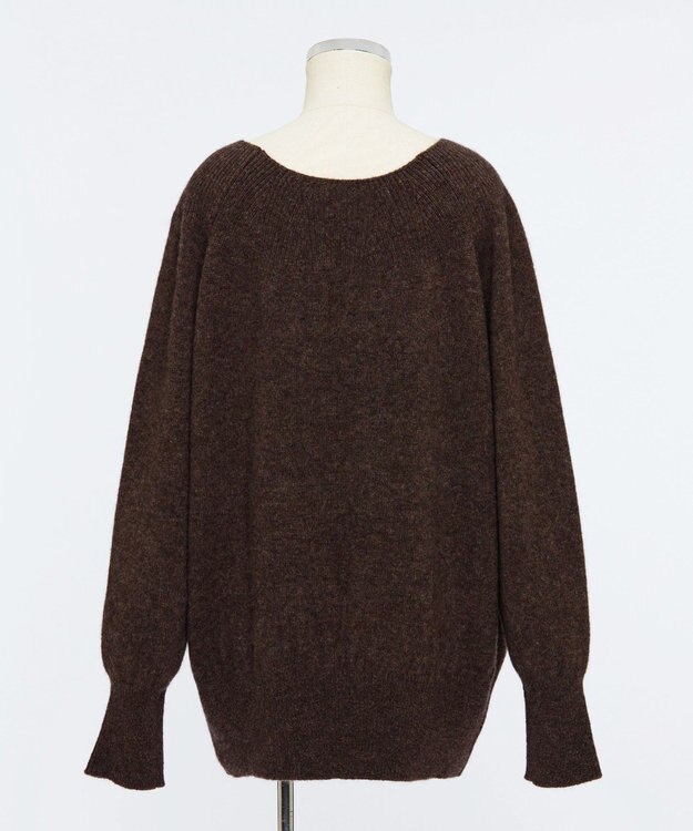TOQUE 〈大草直子さんアドバイザー〉ベビーアルパカ×ウール縮絨ニットラグランスリーブ ブラウン