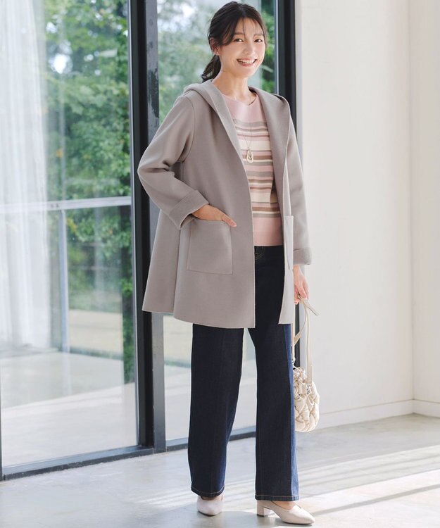 Tiaclasse ダブルフェイスニットロングコート ベージュ