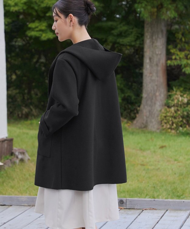 Tiaclasse ダブルフェイスニットロングコート ブラック