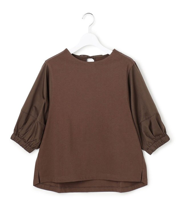 J.PRESS YORK STREET 【WOMEN】ファブリックスリーブ プルオーバー ダークブラウン系