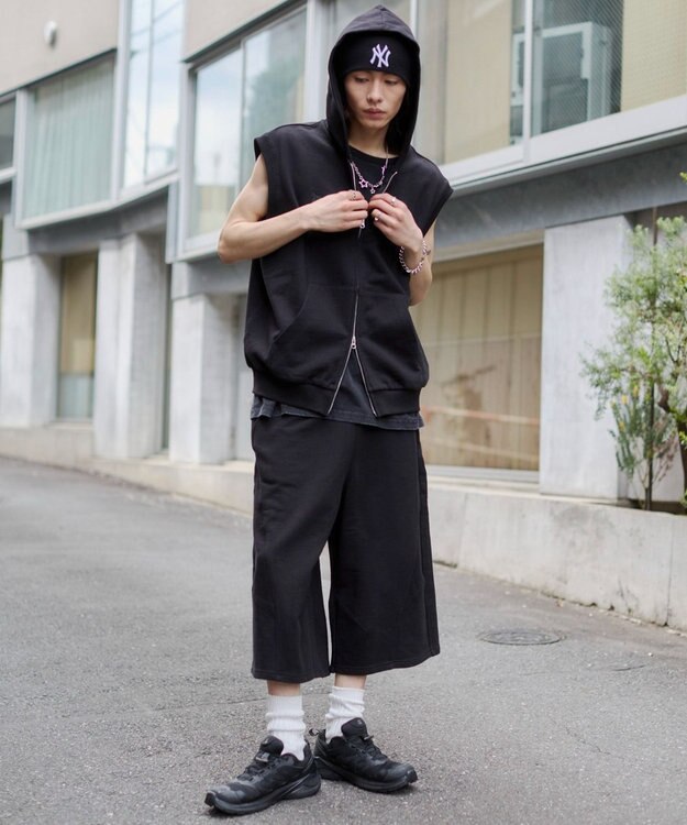 WEGO 【ウエストゴム】バルーンスウェットショーツ ブラック