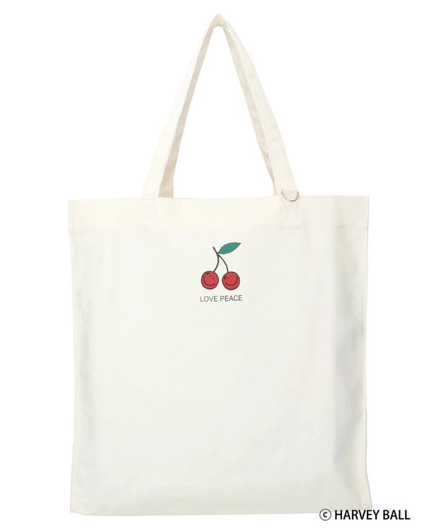 Green Parks Ｓｍｉｌｅｙ　Ｆａｃｅ／チェリープリントＢｉｇトートバック Off White