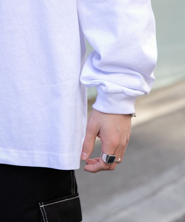 WEGO 【SETITEM】アクセ付きグラフィックロンT ホワイト