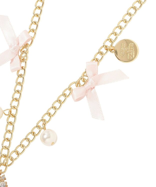 Maison de FLEUR ビジューリボンパールバッグチャーム Pink