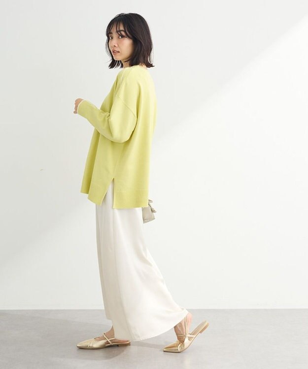 Green Parks アンチピリングライン入りニットプルオーバー Green