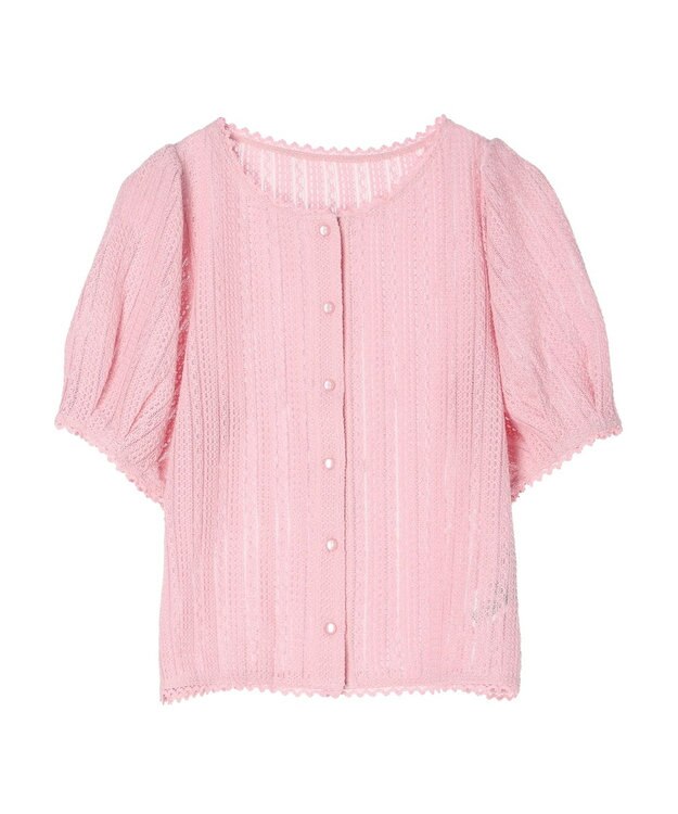 earth music&ecology コンパクトレースカーディガン White