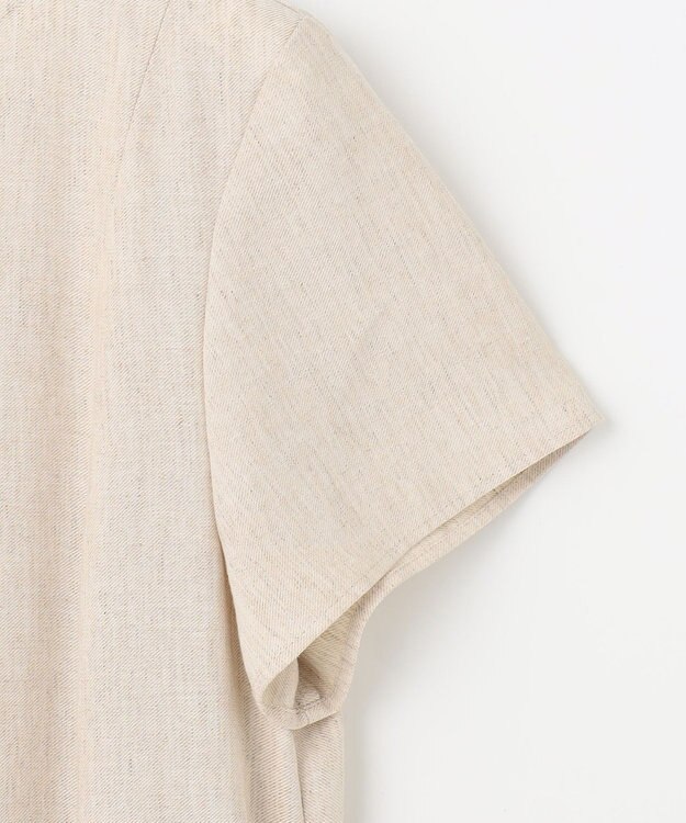 自由区 【カタログ掲載・接触冷感・UVカット・洗える】リネンミックスツィル ワンピース サンド