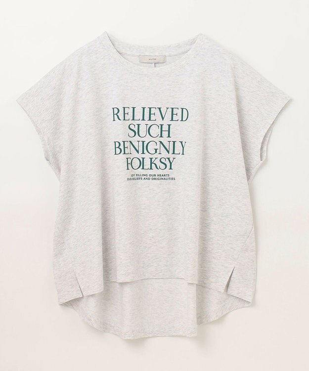 ANY フレンチスリーブロゴTシャツ トップグレー