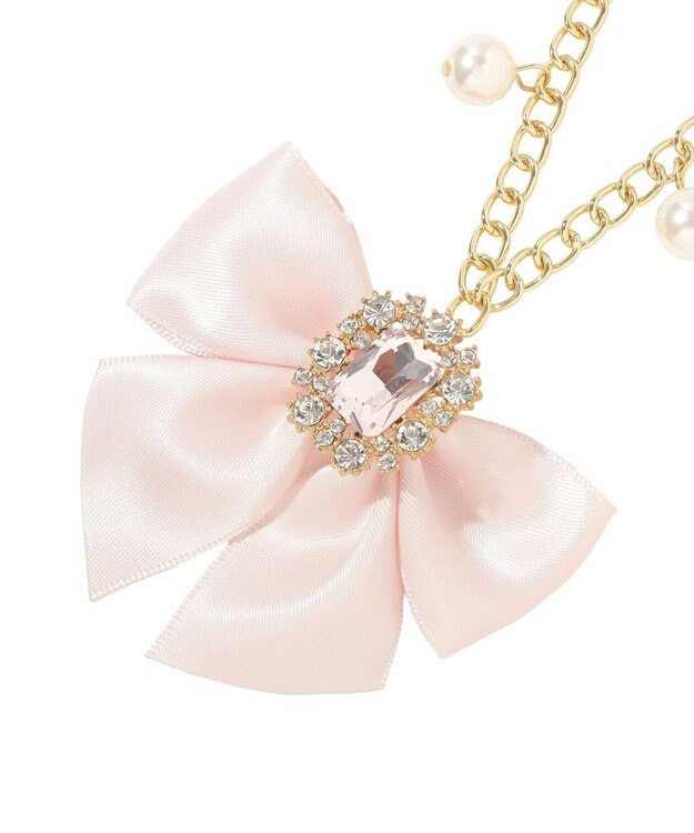 Maison de FLEUR ビジューリボンパールバッグチャーム Pink