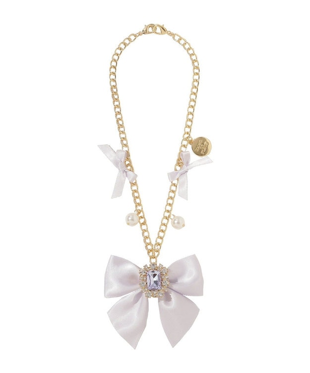 Maison de FLEUR ビジューリボンパールバッグチャーム Lavender