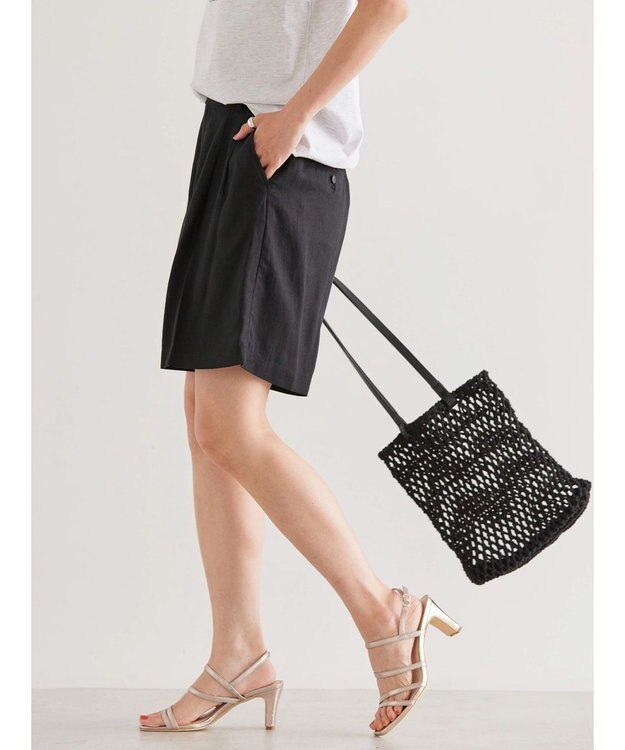 AMERICAN HOLIC リネンブレンドショートパンツ Black