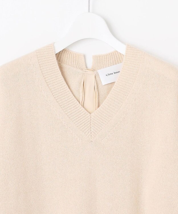 自由区 【カトリエムブーケ】Soyeux touche バックリボンプルオーバーニット エクリュ