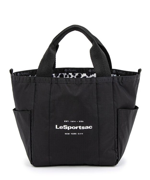 LeSportsac SM REVERSIBLE PKT TOTE/2ウェイブラック/ニュートラルレオパード 2ウェイブラック/ニュートラルレオパード
