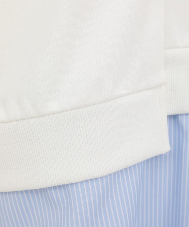 Green Parks 裾タックミニ裏毛シャツドッキングチュニック Ivory