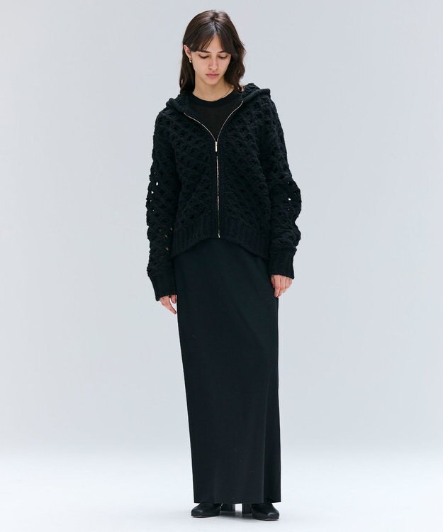 BEIGE， 【VERY NaVY12月号掲載】MONTAIGNE / イージーウエストウールロングスカート Black