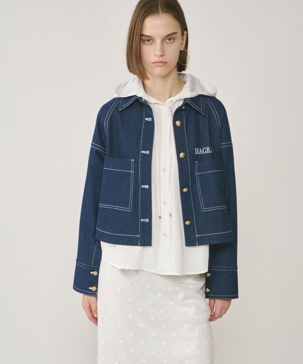 GRACE CONTINENTAL ラグランショートシャツジャケット インディゴ