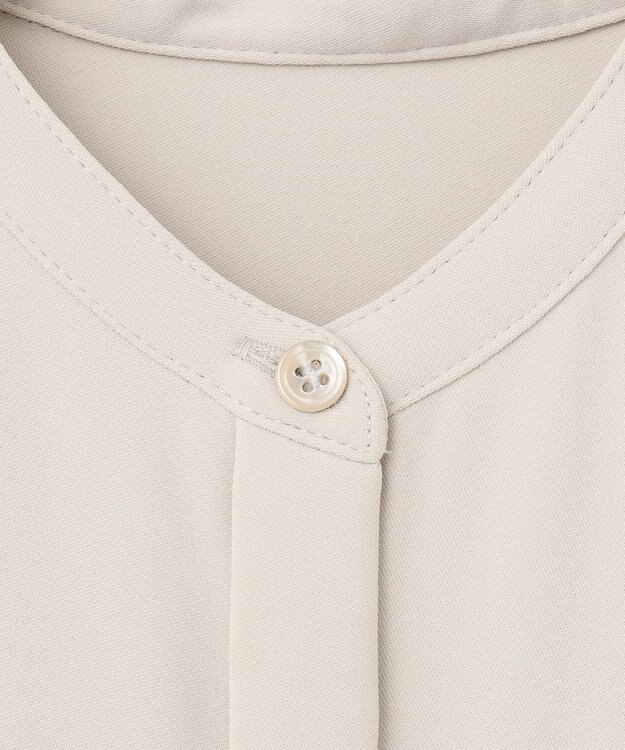 ICB 【WEB限定カラーあり・洗える】 ライトダブルクロス バンドカラーシャツ トープ系