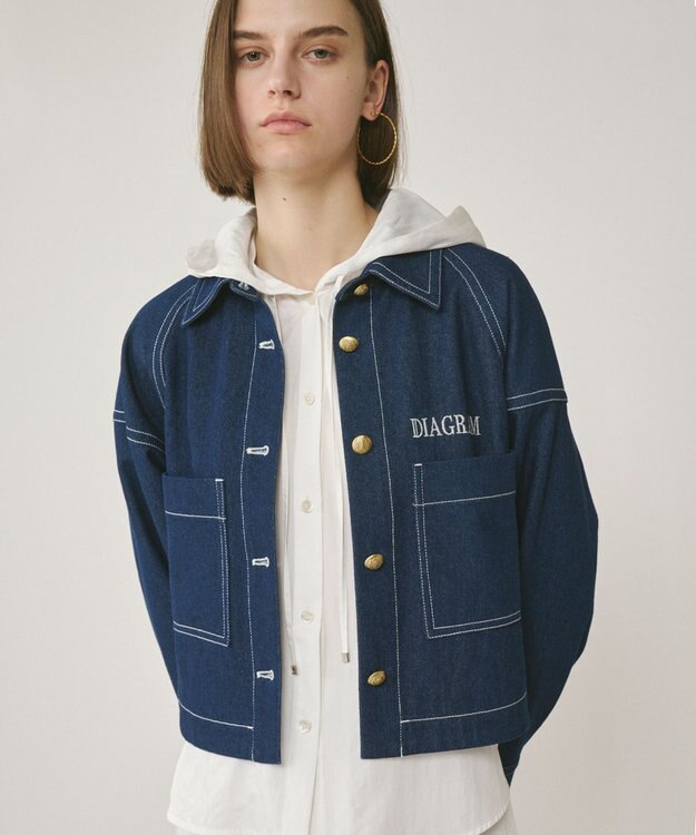 GRACE CONTINENTAL ラグランショートシャツジャケット インディゴ