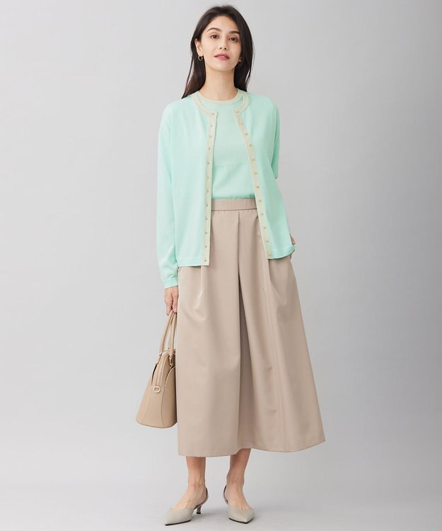 自由区 【洗える】タフタタック スカート ベージュ