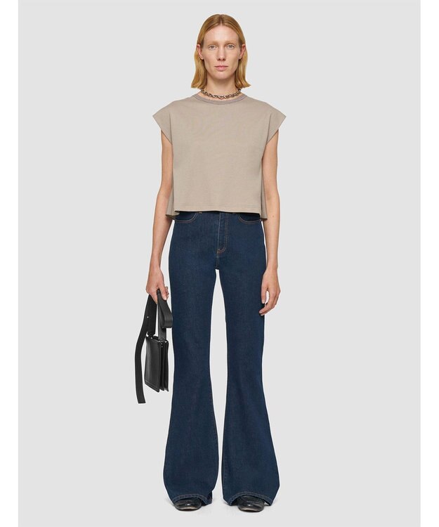 JOSEPH 【洗える】ポプリンジャージー　キャップスリーブティーシャツ Escargot