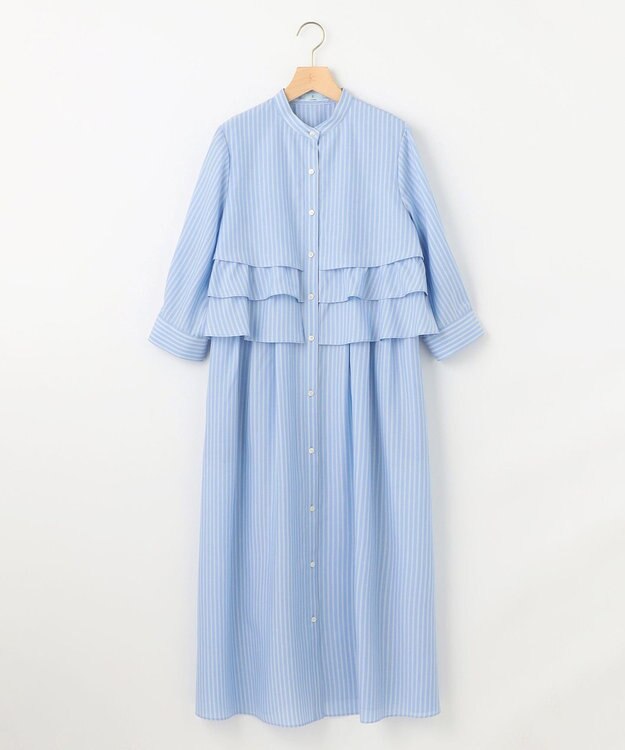 組曲 リヨセルシャーティング ワンピース サックスブルーストライプ系1