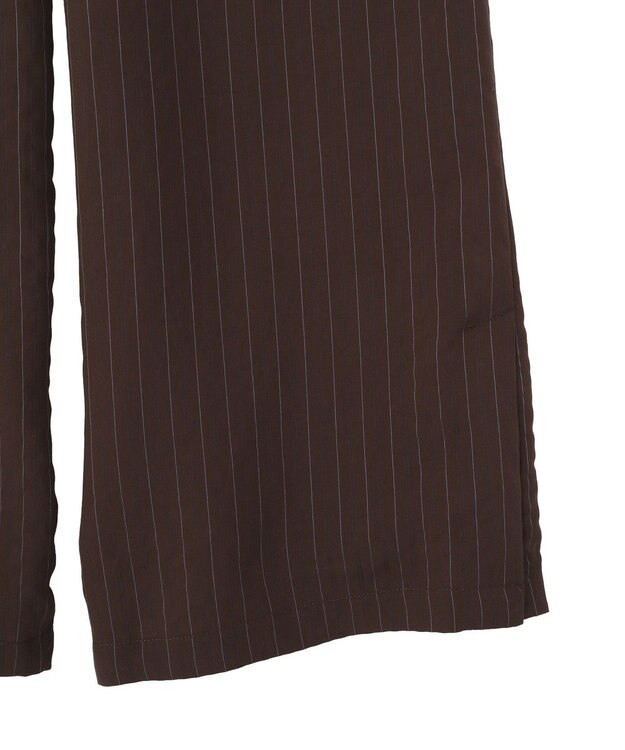 YECCA VECCA 【セットアップ対応】ストライプ柄ワイドパンツ Brown