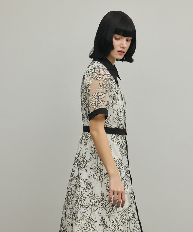 GRACE CONTINENTAL フラワーコード刺繍ワンピース キナリ