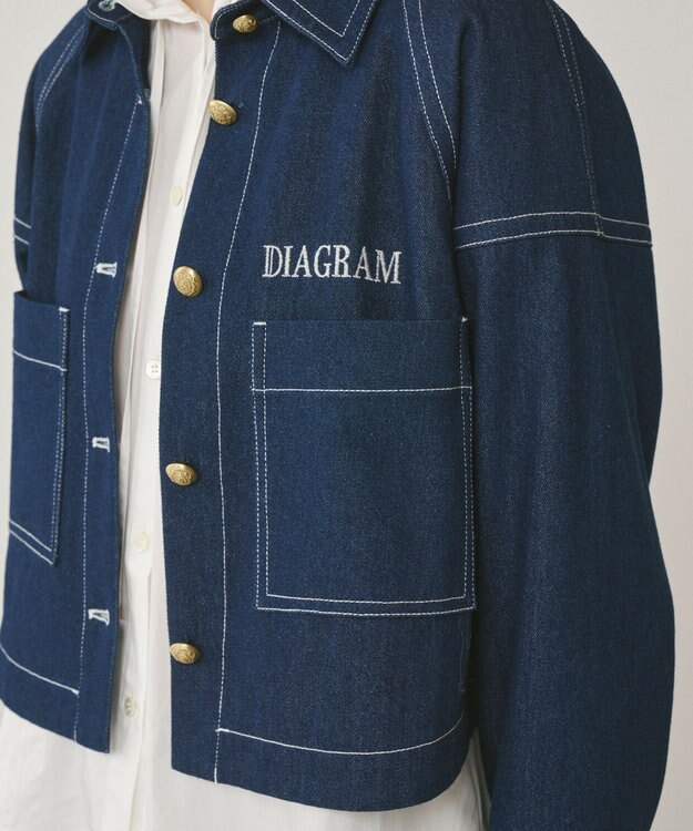 GRACE CONTINENTAL ラグランショートシャツジャケット インディゴ