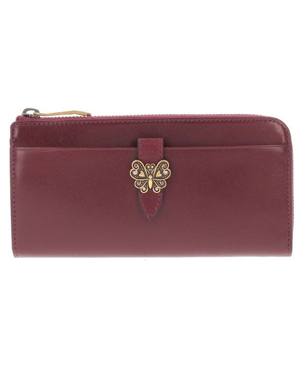 ANNA SUI ロジェ Lファスナー長財布 ワイン