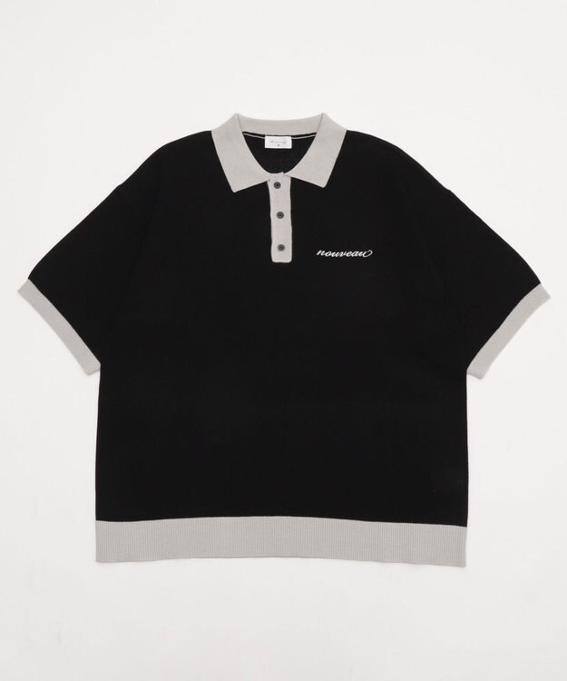 WEGO 【ユニセックス着用ITEM/MLサイズ展開】ワンポイントニットポロシャツ（SS） ブラック