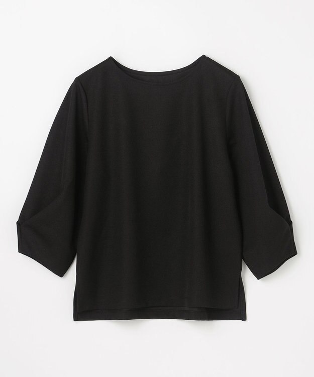 ANY コンフォータブル袖タックブラウス ブラック