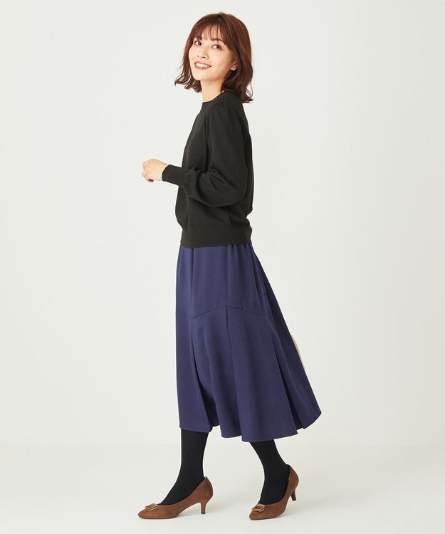 ANY SIS 【前後着用可能】2WAYパフスリーブ カーディガン ブラック