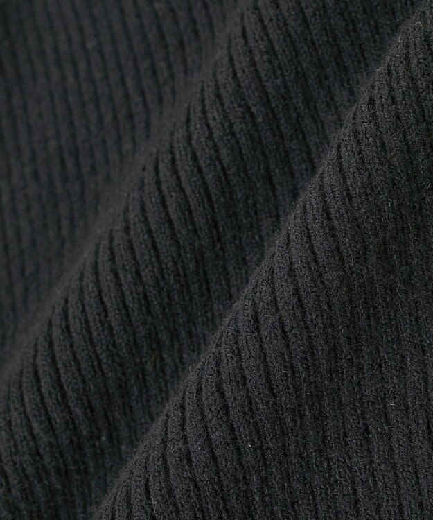 Green Parks もちやわ袖口釦リブニットプルオーバー Black