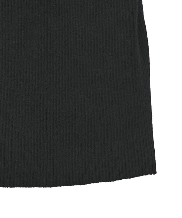 Green Parks もちやわ袖口釦リブニットプルオーバー Black