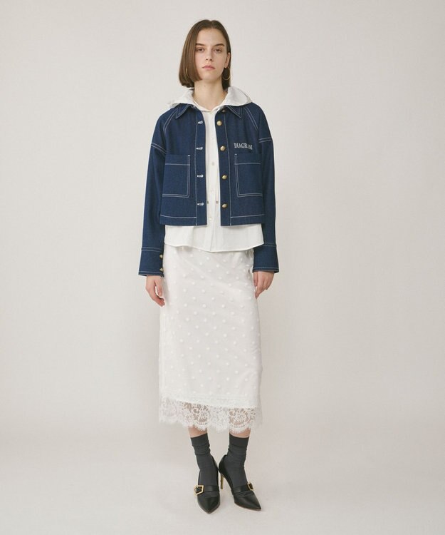 GRACE CONTINENTAL ラグランショートシャツジャケット インディゴ