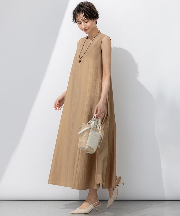 23区 【洗える】MANTECO ブライトワッシャー ワンピース キャメル系