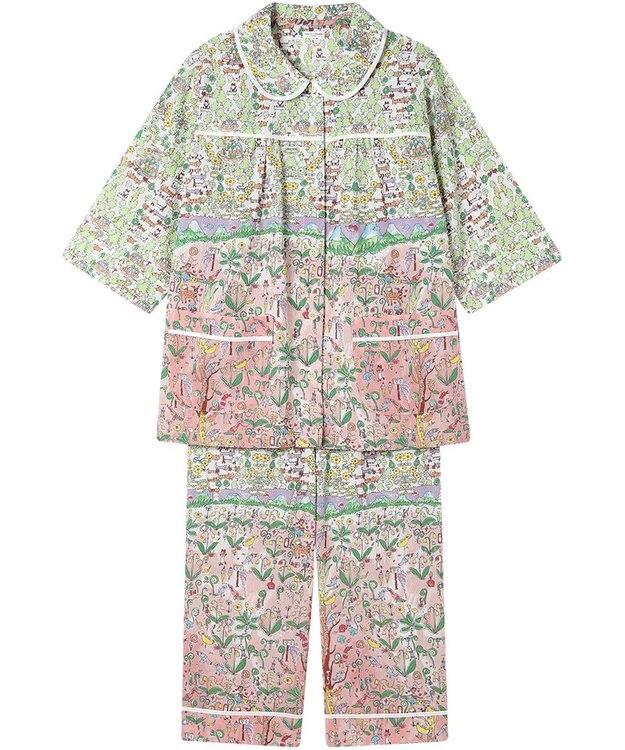 tsumori chisato SLEEP ツモリチサト パジャマ 綿100%(本体) ローン素材 7分袖 長袖 8分丈 レディース UDT213 /ワコール メロン